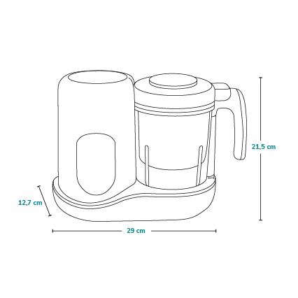 Lionelo - Parni lonac 5u1 BABYMENU 110W/230V bela/sivo