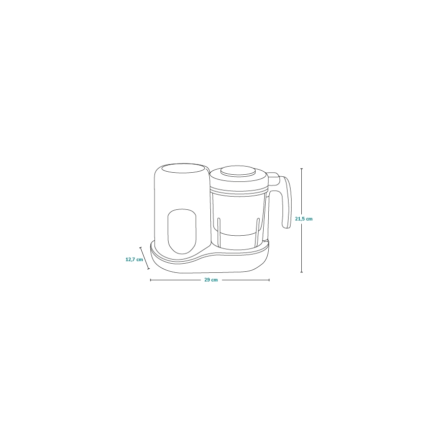 Lionelo - Parni lonac 5u1 BABYMENU 110W/230V bela/sivo