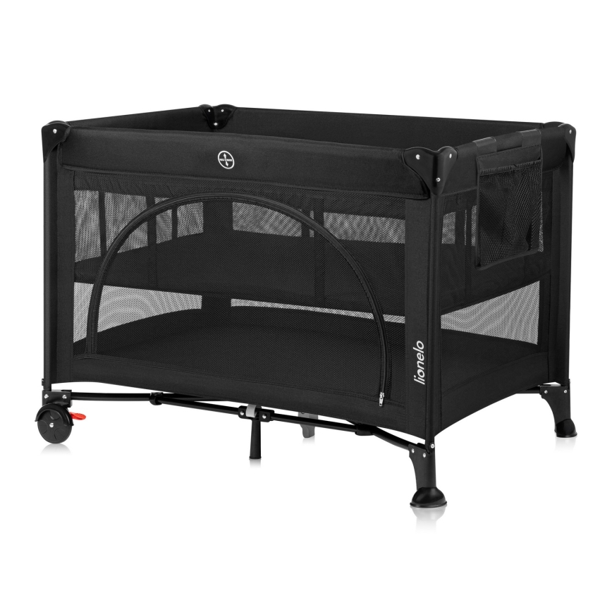 Lionelo - Prenosni krevetac LAURA Black Carbon