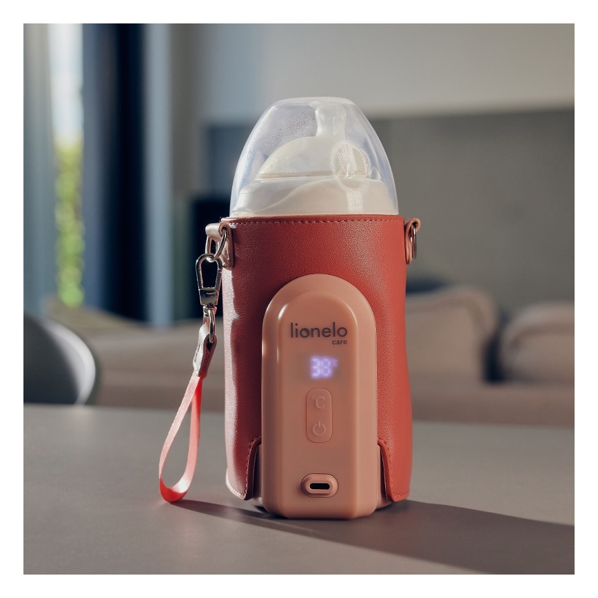 Lionelo - Punjivi grejač za bočice THERMUP GO EVO 18W/5V roze