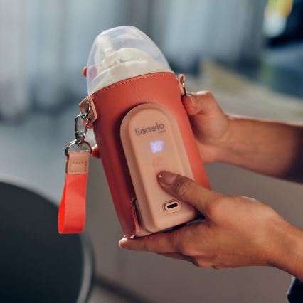 Lionelo - Punjivi grejač za bočice THERMUP GO EVO 18W/5V roze