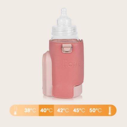 Lionelo - Punjivi grejač za bočice THERMUP GO EVO 18W/5V roze