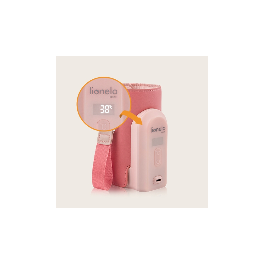 Lionelo - Punjivi grejač za bočice THERMUP GO EVO 18W/5V roze
