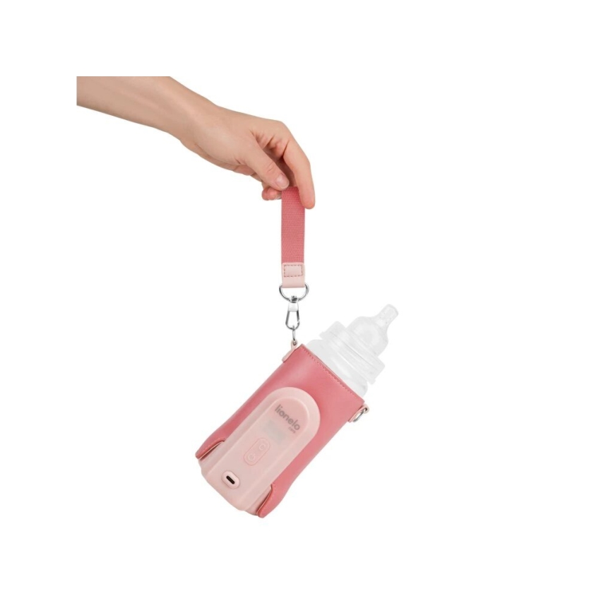 Lionelo - Punjivi grejač za bočice THERMUP GO EVO 18W/5V roze