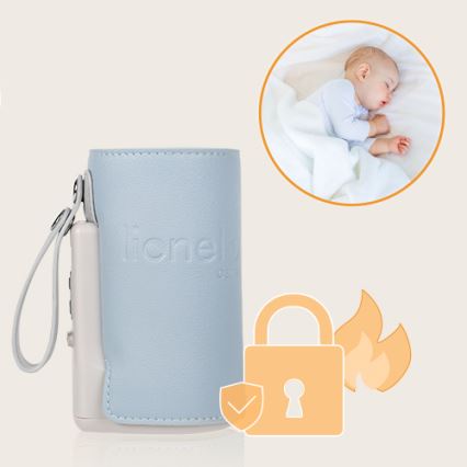 Lionelo - Punjivi grejač za bočice THERMUP GO PLUS 10W/5V plava/sivo