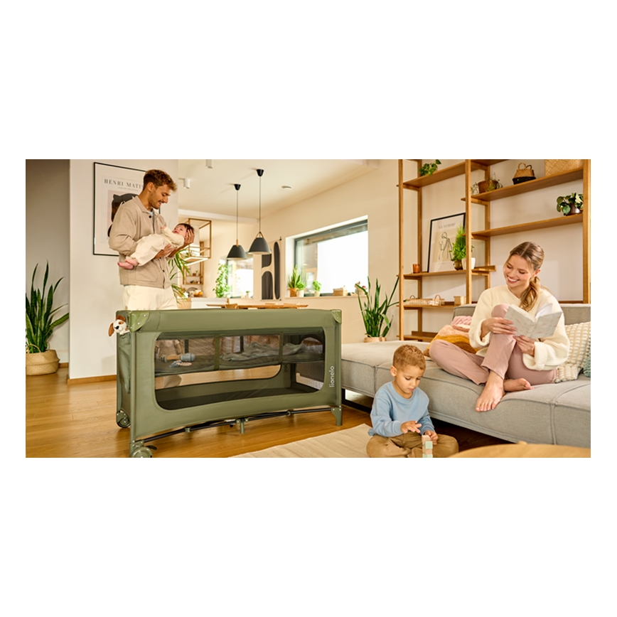 Lionelo - Putni krevetac JASMIN EASY FOLD Maslinasto zelena