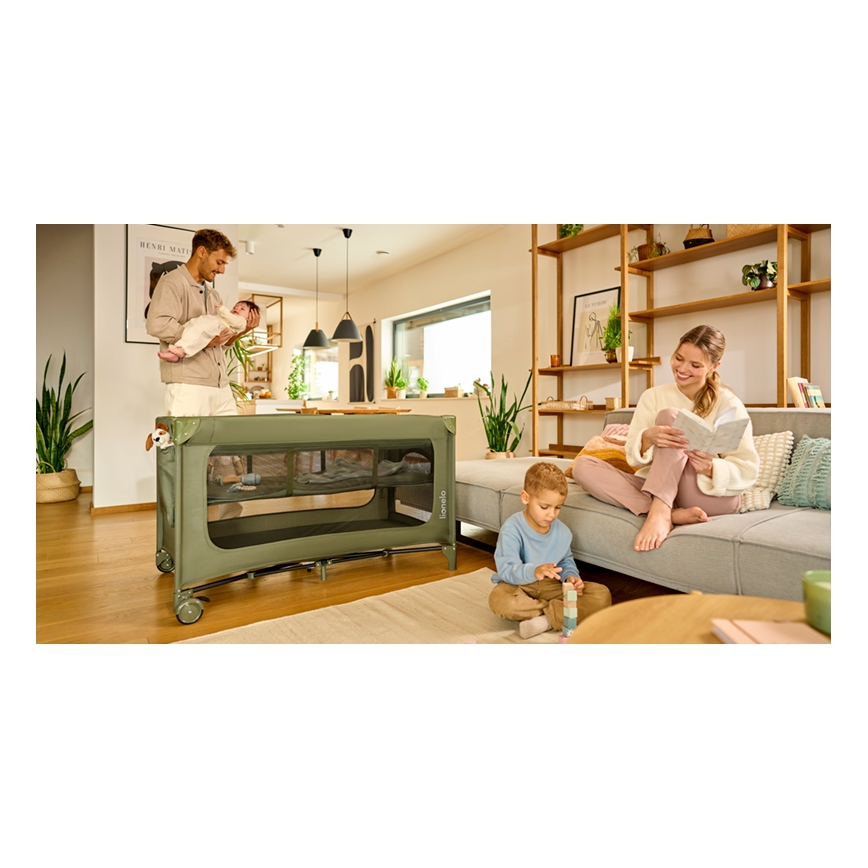 Lionelo - Putni krevetac JASMIN EASY FOLD Maslinasto zelena