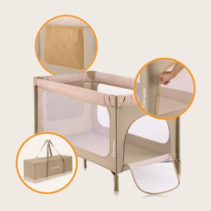 Lionelo - Putni krevetić JASMIN EASY FOLD, bež pesak