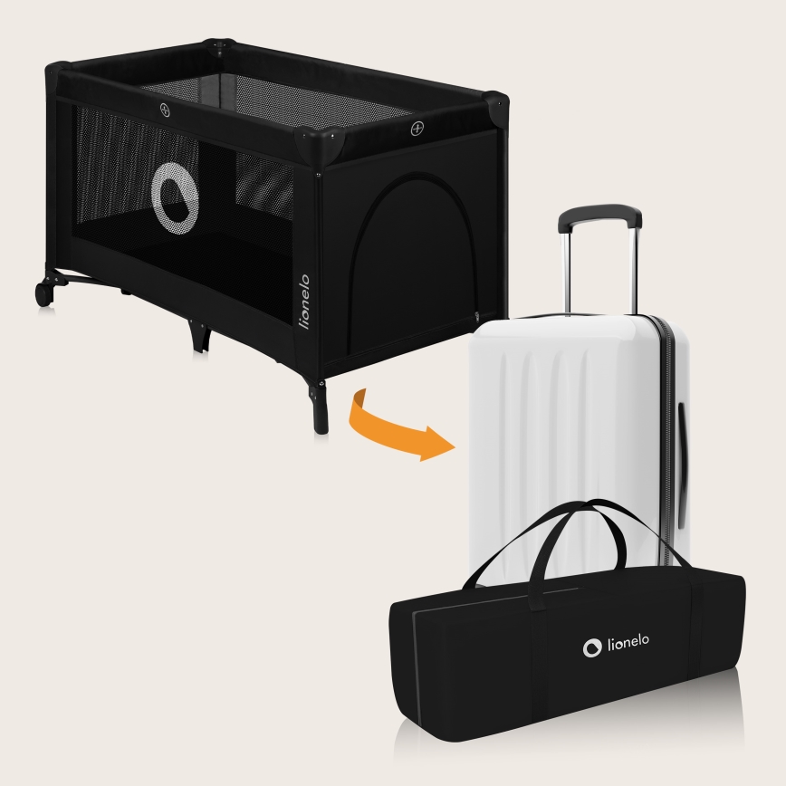 Lionelo - Putni krevetić STEFI Black Carbon