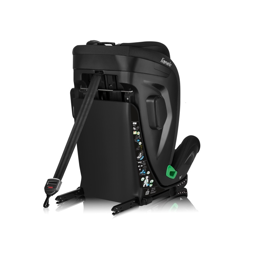 Lionelo - Rotirajuće autosedište sa bazom HARPER i-Size 76-150 cm Black Carbon