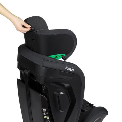 Lionelo - Rotirajuće autosedište sa bazom HARPER i-Size 76-150 cm Black Carbon