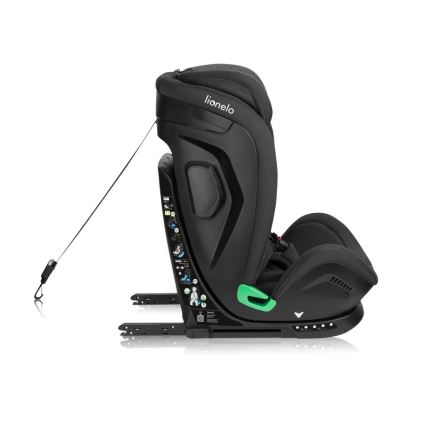Lionelo - Rotirajuće autosedište sa bazom HARPER i-Size 76-150 cm Black Carbon