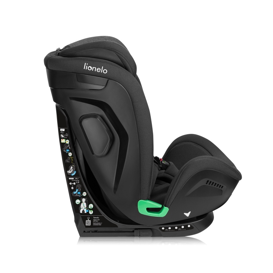Lionelo - Rotirajuće autosedište sa bazom HARPER i-Size 76-150 cm Black Carbon