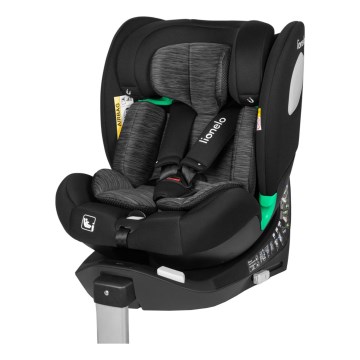 Lionelo - Rotirajuće dečije auto-sedište sa bazom BRAAM i-Size 40-150 cm Crni karbon