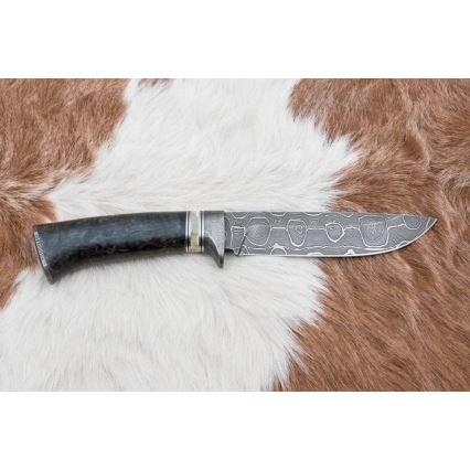 Lovački damask nož 13,8 cm breza/kamilja kost