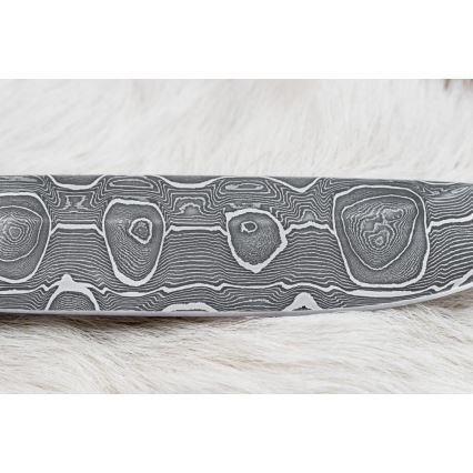 Lovački damask nož 13,8 cm breza/kamilja kost