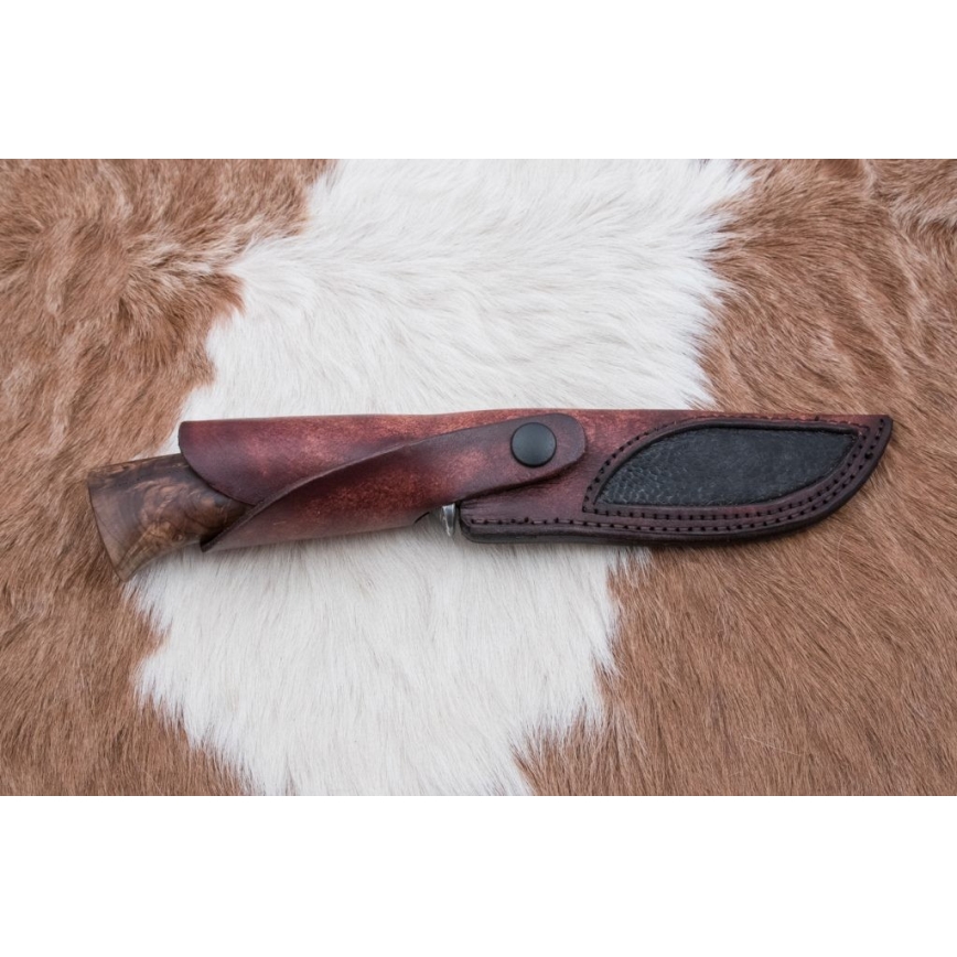Lovački damask nož 13 cm topola/ebanovina