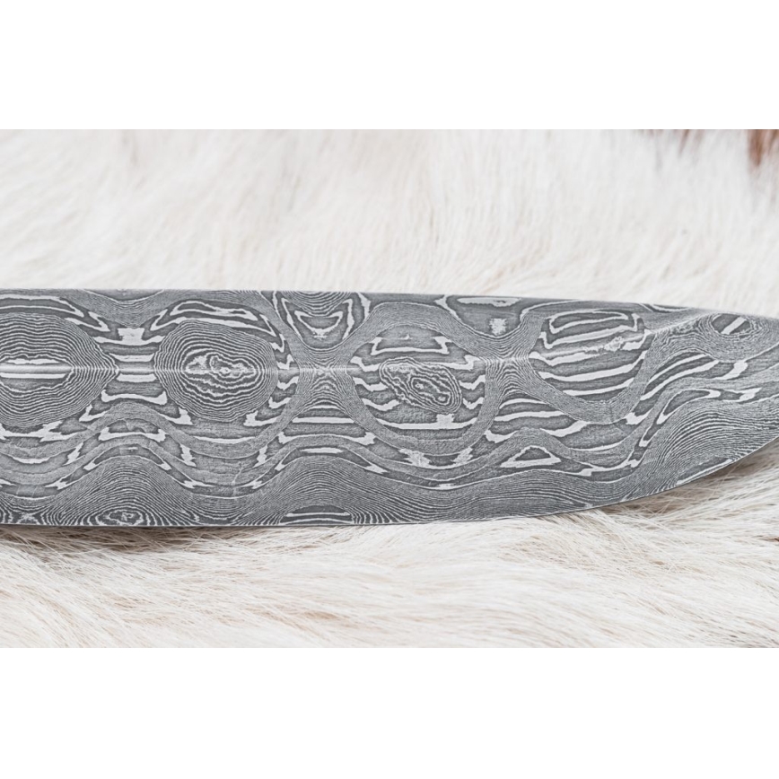 Lovački damask nož 13 cm topola/ebanovina