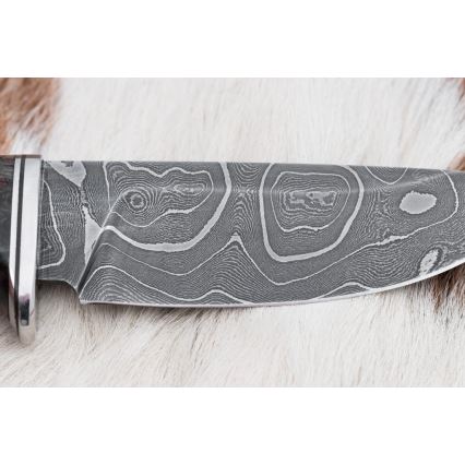 Lovački damask nož 9,7 cm orah/javor