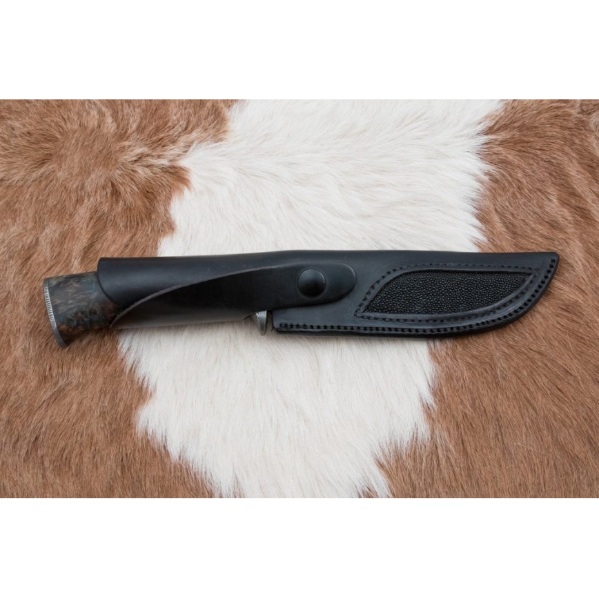 Lovački damaški nož 14,5 cm, olša/serpentinit