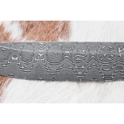 Lovački damaški nož 14,5 cm, olša/serpentinit