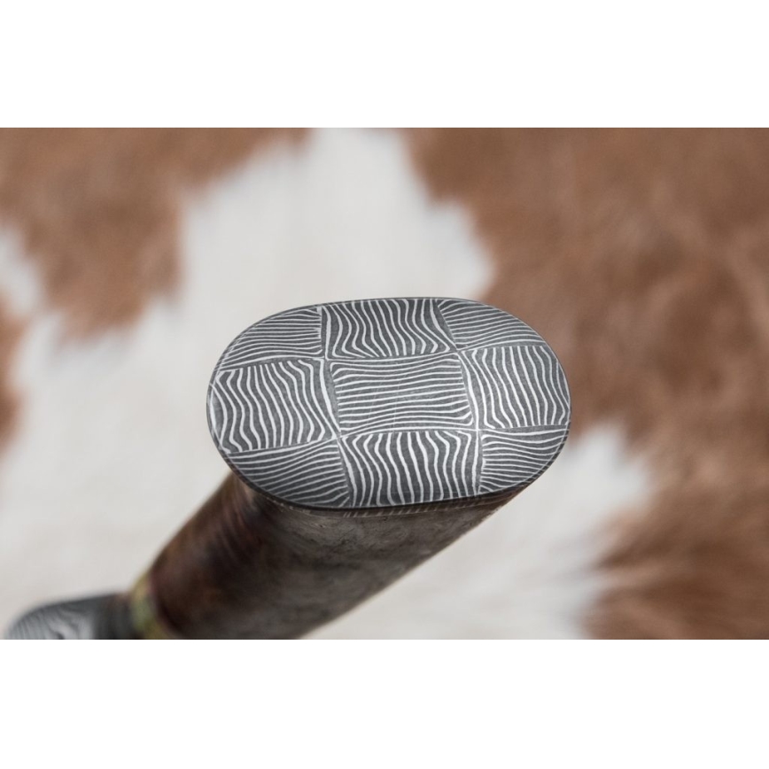 Lovački damaški nož 14,5 cm, olša/serpentinit