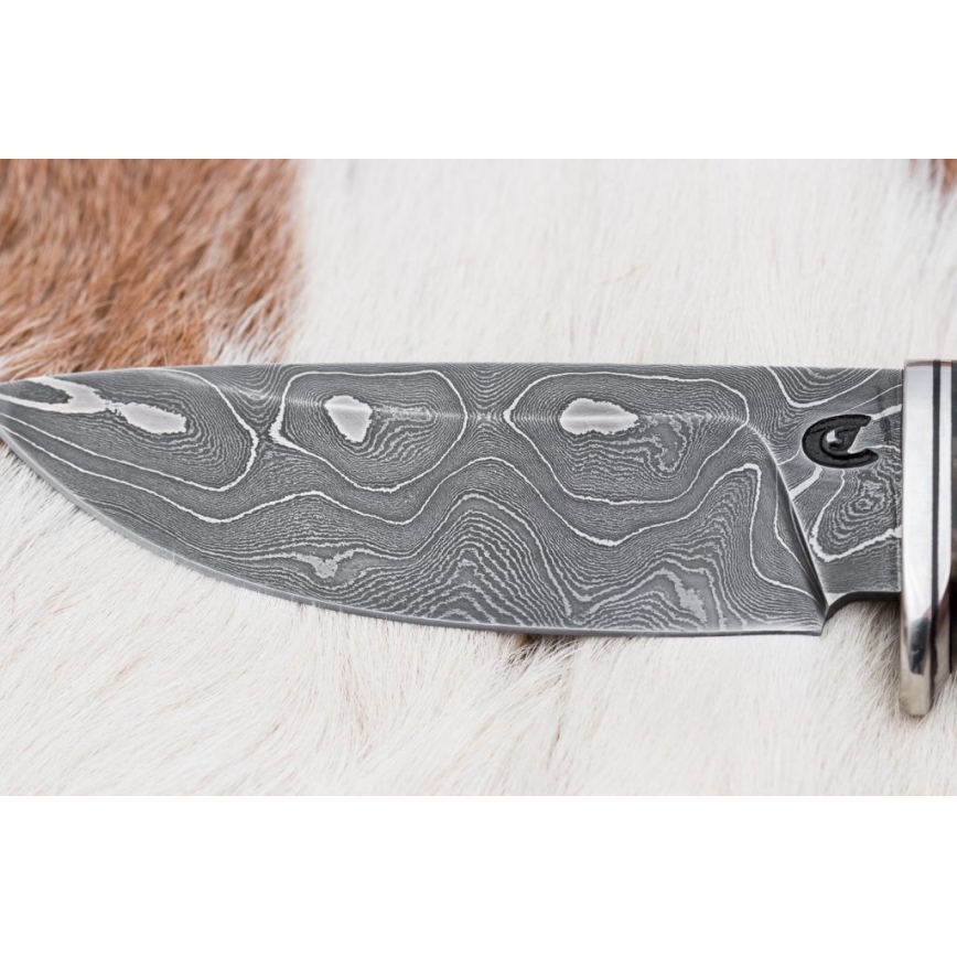 Lovački damaški nož 9,7 cm orah/javor