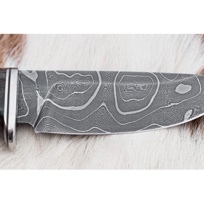 Lovački damaški nož 9,7 cm orah/javor