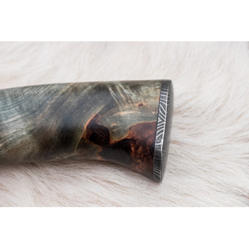 Lovački nož od damaškog čelika, 14 cm, kesten