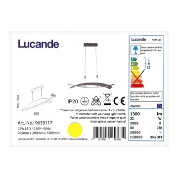 Lucande - LED prigušiva luster na sajli MARIJA LED/22W/230V
