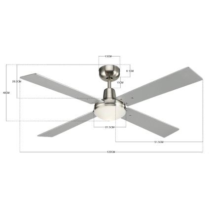 Lucci Air 210334 - Plafonski ventilator AIRFUSION QUEST 1xE27/60W/230V drvo/mat krom + Daljinski upravljač