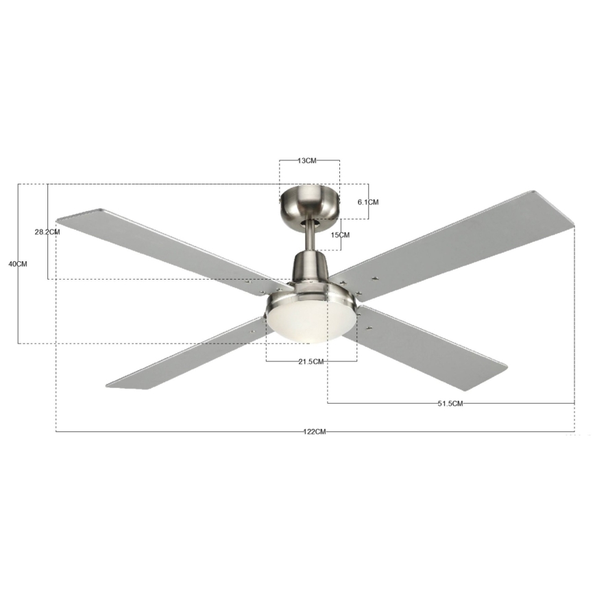 Lucci Air 210334 - Plafonski ventilator AIRFUSION QUEST 1xE27/60W/230V drvo/mat krom + Daljinski upravljač