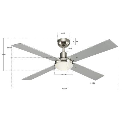 Lucci Air 210334 - Plafonski ventilator AIRFUSION QUEST 1xE27/60W/230V drvo/mat krom + Daljinski upravljač