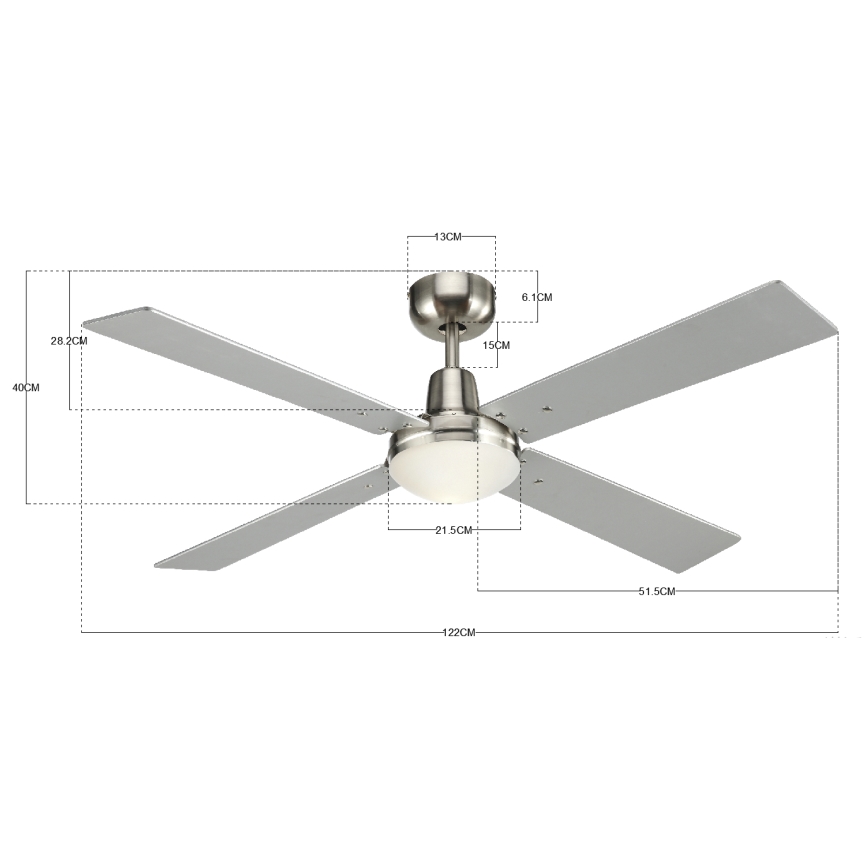 Lucci Air 210334 - Plafonski ventilator AIRFUSION QUEST 1xE27/60W/230V drvo/mat krom + Daljinski upravljač