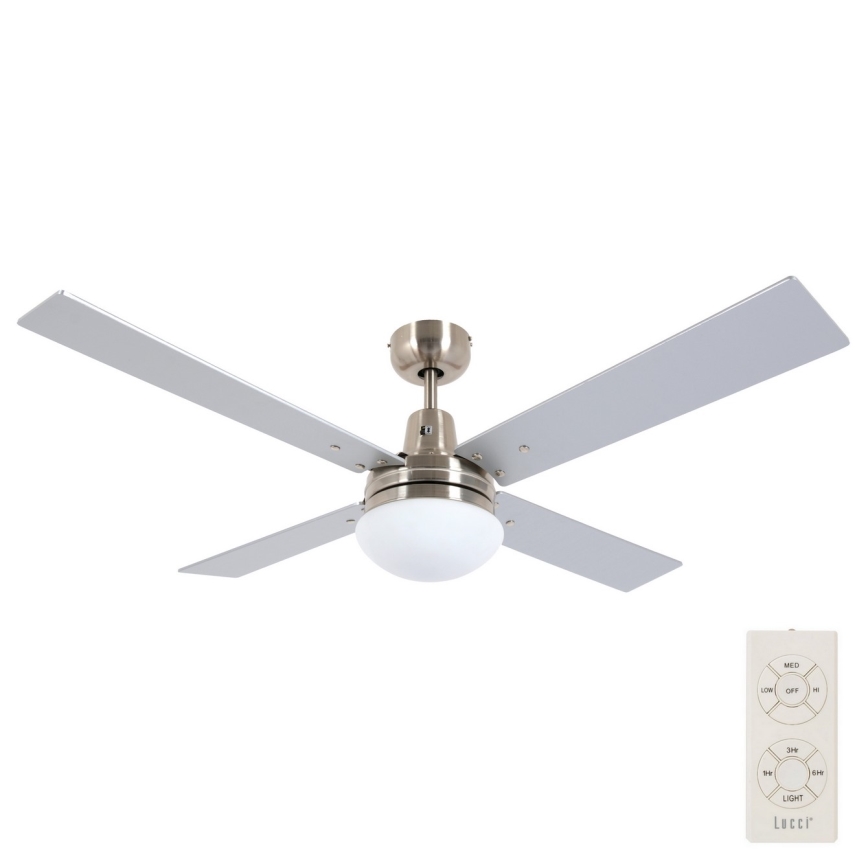 Lucci Air 210334 - Plafonski ventilator AIRFUSION QUEST 1xE27/60W/230V drvo/mat krom + Daljinski upravljač