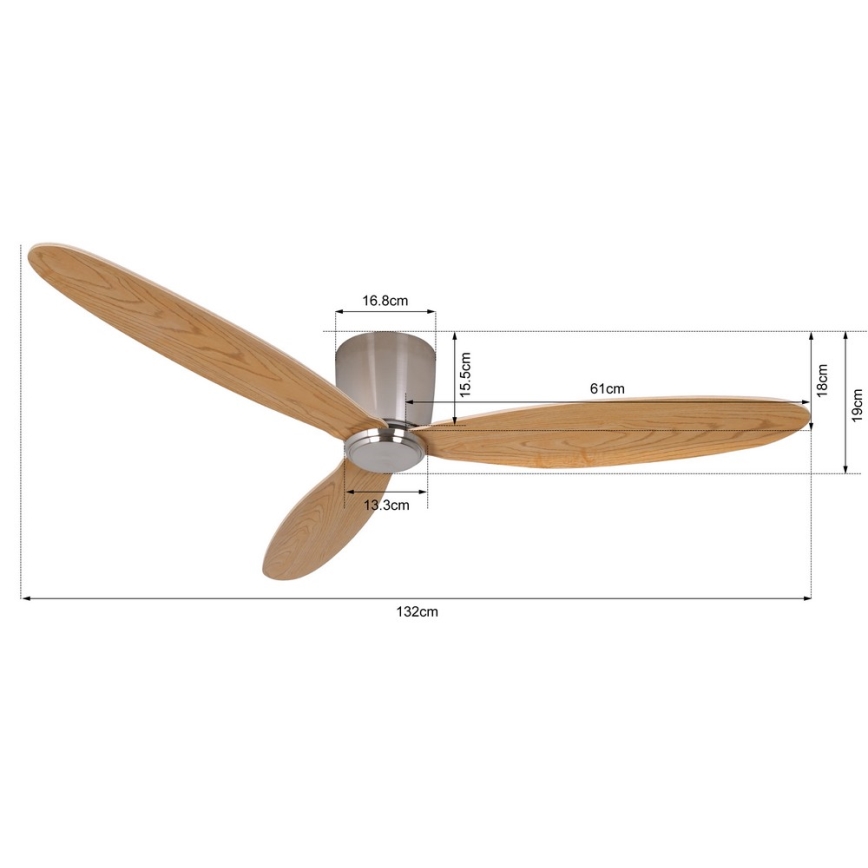 Lucci air 210519 - Plafonski ventilator AIRFUSION RADAR sjajni krom/drvo + Daljinski upravljač
