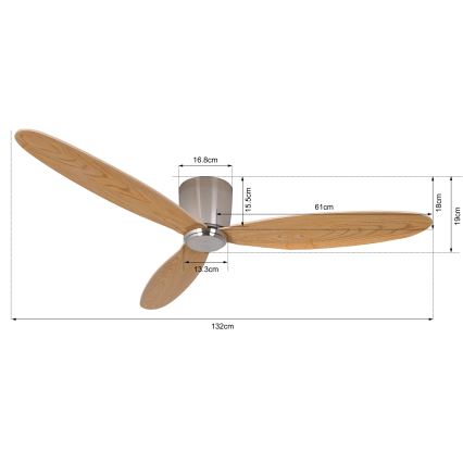 Lucci air 210519 - Plafonski ventilator AIRFUSION RADAR sjajni krom/drvo + Daljinski upravljač