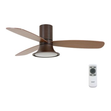 Lucci Air 210663 - LED prigušiva plafonski ventilator FLUSSO 1xGX53/18W/230V braon, prečnik 132 cm + sa daljinskim upravljačem
