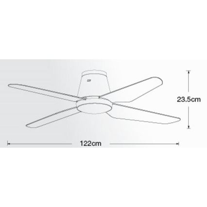 Lucci air 213001 - LED plafonski ventilator AIRFUSION ARIA LED/18W/230V, bela, prečnik 122 cm + daljinski upravljač