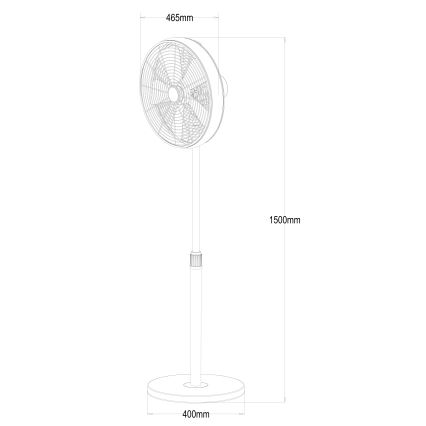 Lucci Air 213116EU - Stojeći ventilator BREEZE, braon, prečnik 46 cm