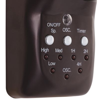 Lucci air 213125 - Zidni ventilator BREEZE 55W/230V crna/smeđa + daljinski upravljač