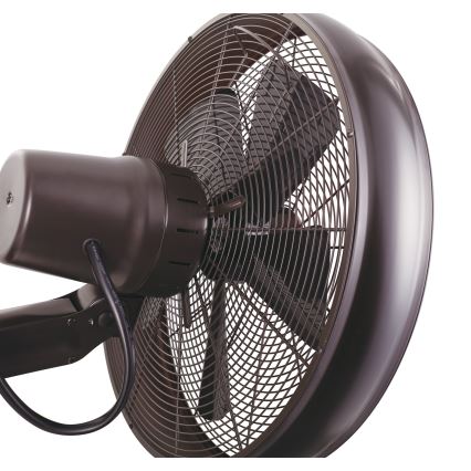 Lucci air 213125 - Zidni ventilator BREEZE 55W/230V crna/smeđa, prečnik 46 cm + daljinski upravljač