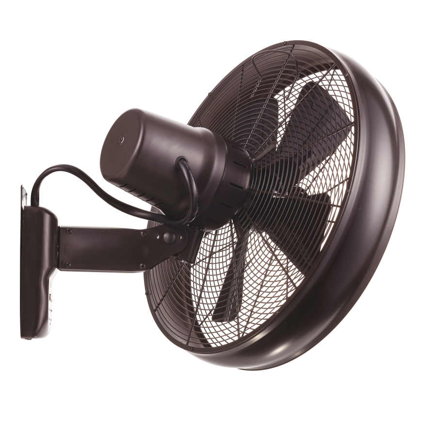 Lucci air 213125 - Zidni ventilator BREEZE 55W/230V crna/smeđa, prečnik 46 cm + daljinski upravljač