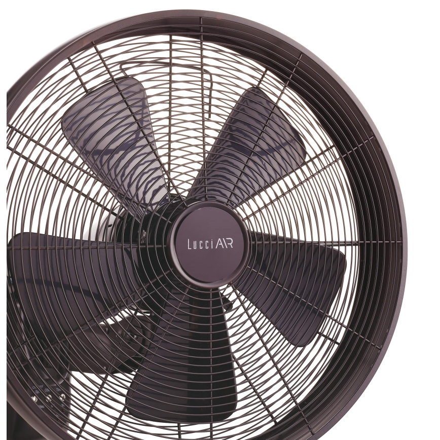 Lucci air 213125 - Zidni ventilator BREEZE 55W/230V crna/smeđa, prečnik 46 cm + daljinski upravljač