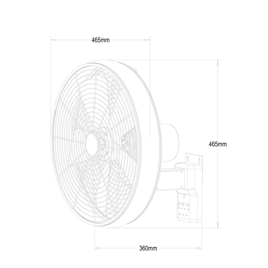 Lucci air 213126 - Zidni ventilator BREEZE 55W/230V mat hrom, prečnik 46 cm + daljinski upravljač