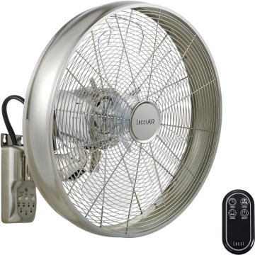 Lucci air 213126 - Zidni ventilator BREEZE 55W/230V mat hrom, prečnik 46 cm + daljinski upravljač