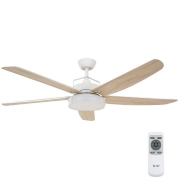 Lucci air 213176-LED Prigušiva plafonski ventilator LOUISVILLE 1xGX53/18W/230V drvo/bela preč. 157 cm + daljinski upravljač