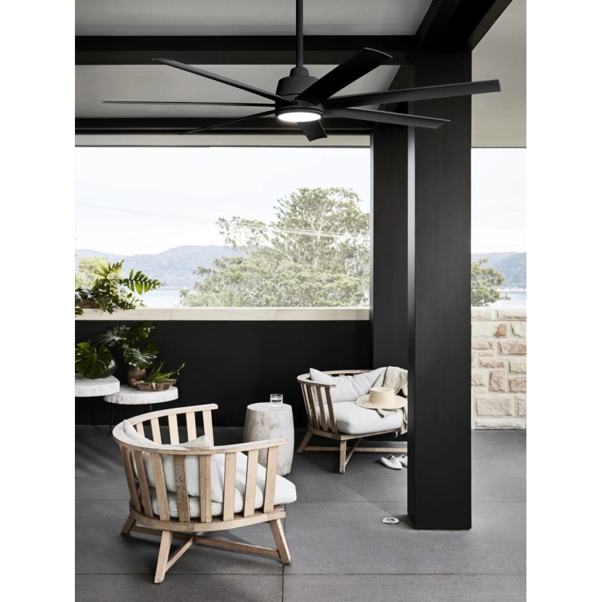 Lucci Air 21318349 - LED Prigušivi plafonski ventilator ATLANTA 1xGX53/12W/230V pr. 142 cm crno + Daljinski upravljač