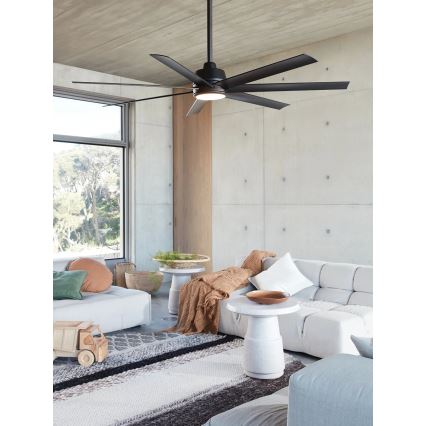 Lucci Air 21318349 - LED prigušiva plafonski ventilator ATLANTA 1xGX53/12W/230V prečnik 142 cm crna + daljinski upravljač