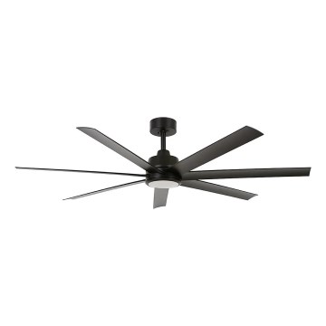 Lucci Air 21318349 - LED Prigušivi plafonski ventilator ATLANTA 1xGX53/12W/230V pr. 142 cm crno + Daljinski upravljač